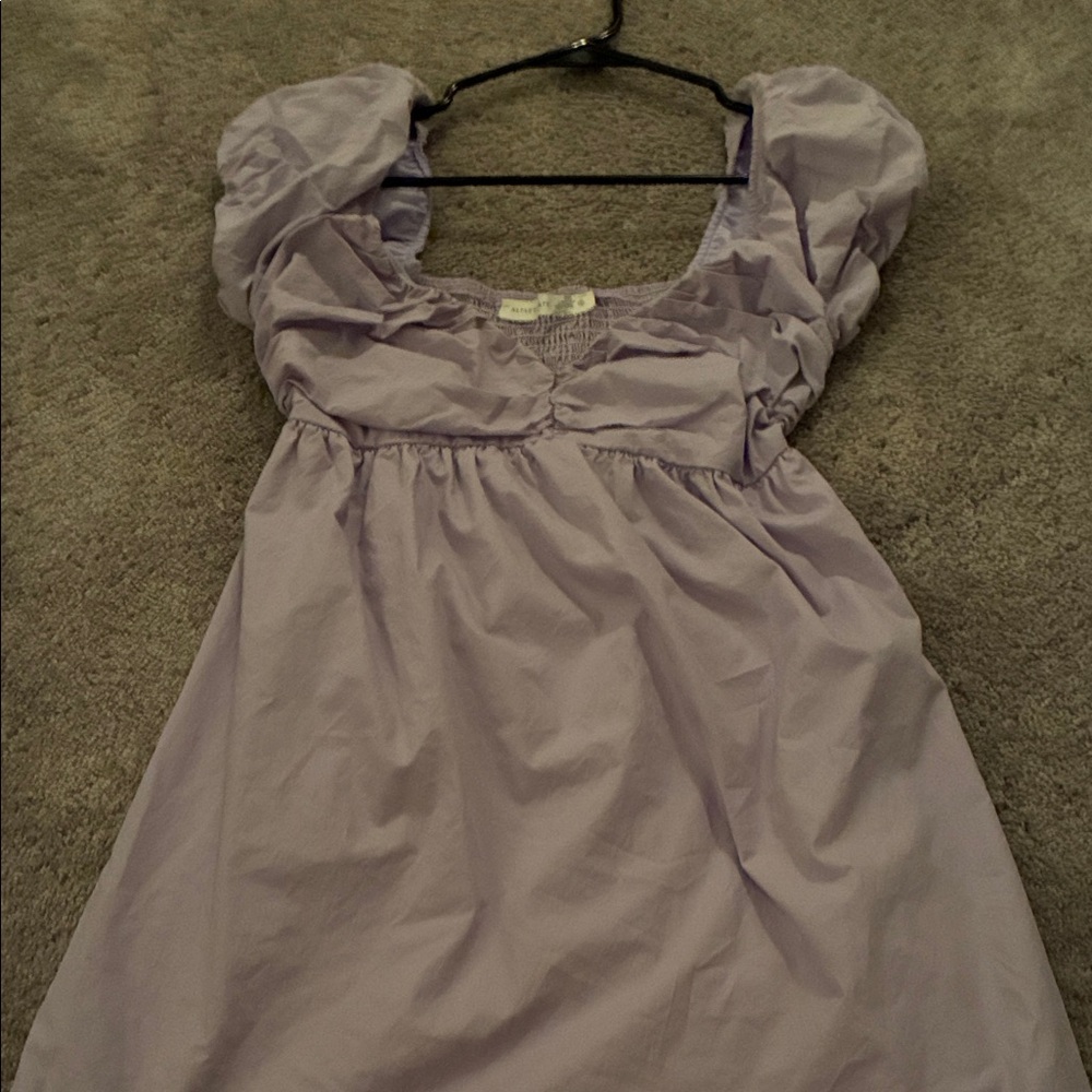 Altar'd State Lilac Puff Sleeve Dress worn 2